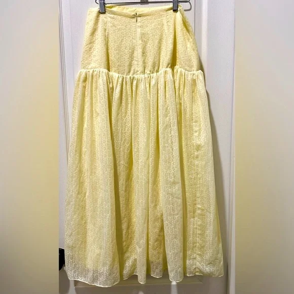 Adeirlina A-Line Midi Skirt & Bandeau Top Bare Shoulders & Midriff Lemon Yellow - Picture 8 of 11